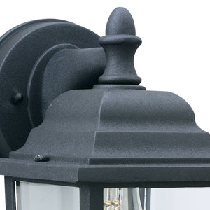 Thomas Lighting Hawthorne Matte Metal Outdoor Wall Sconce Traditional Lantern Glass Panel Porch Light Black 8.5 inches SL94227