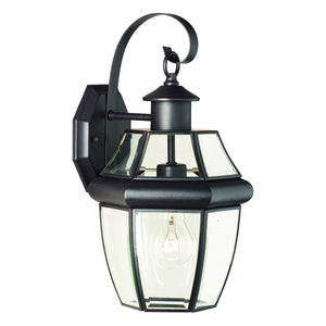 Thomas Lighting Heritage Outdoor Lantern Wall Sconce with Curved Glass Panels and Painted Metal Finish Bronze 15.75 inches SL942463