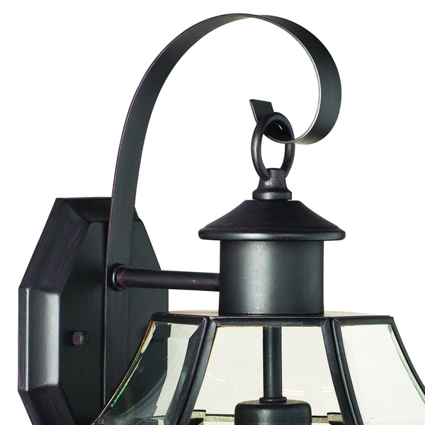Thomas Lighting Heritage Outdoor Lantern Wall Sconce with Curved Glass Panels and Painted Metal Finish Bronze 15.75 inches SL942463
