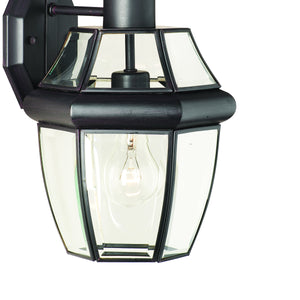 Thomas Lighting Heritage Outdoor Lantern Wall Sconce with Curved Glass Panels and Painted Metal Finish Bronze 15.75 inches SL942463