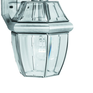 Thomas Lighting Heritage Outdoor Lantern Wall Sconce with Curved Glass Panels and Painted Metal Finish Nickel 15.75 inches SL942478