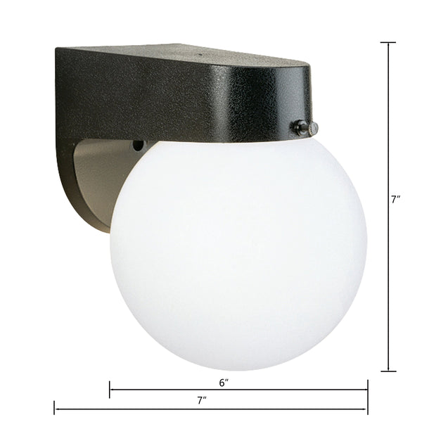 Thomas Lighting Nome Matte Outdoor Wall Sconce with Round Glass Shade for Entryway or Patio Black SL94357