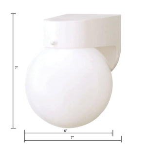 Thomas Lighting Nome Matte Outdoor Wall Sconce with Round Glass Shade for Entryway or Patio White SL94358