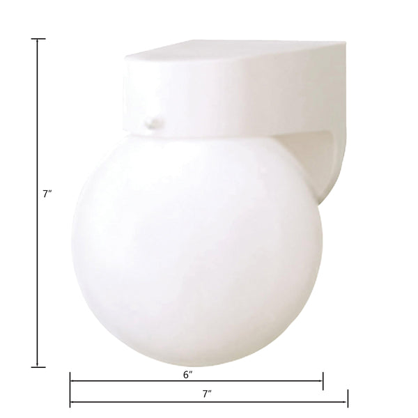Thomas Lighting Nome Matte Outdoor Wall Sconce with Round Glass Shade for Entryway or Patio White SL94358