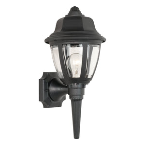 Thomas Lighting Capi Matte Black Lantern Outdoor Wall Sconce with Beveled Glass and Tiered Metal Cap SL94427