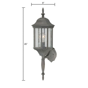 Thomas Lighting Hawthorne Matte Metal Outdoor Wall Sconce Traditional Lantern Glass Panel Porch Light Bronze 26 inches SL945163