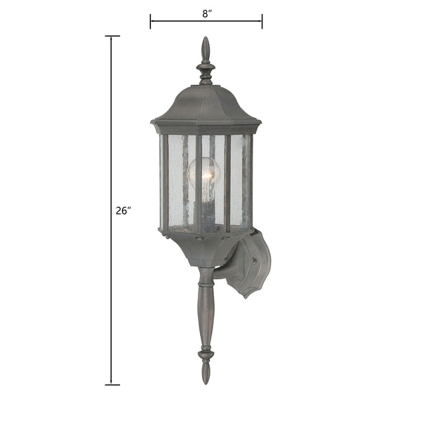 Thomas Lighting Hawthorne Matte Metal Outdoor Wall Sconce Traditional Lantern Glass Panel Porch Light Bronze 26 inches SL945163