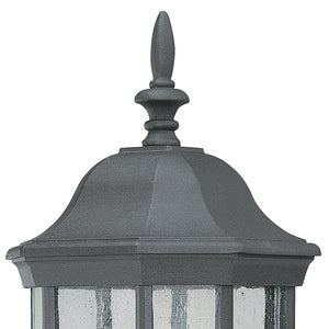 Thomas Lighting Hawthorne Matte Metal Outdoor Wall Sconce Traditional Lantern Glass Panel Porch Light Black 26 inches SL94517