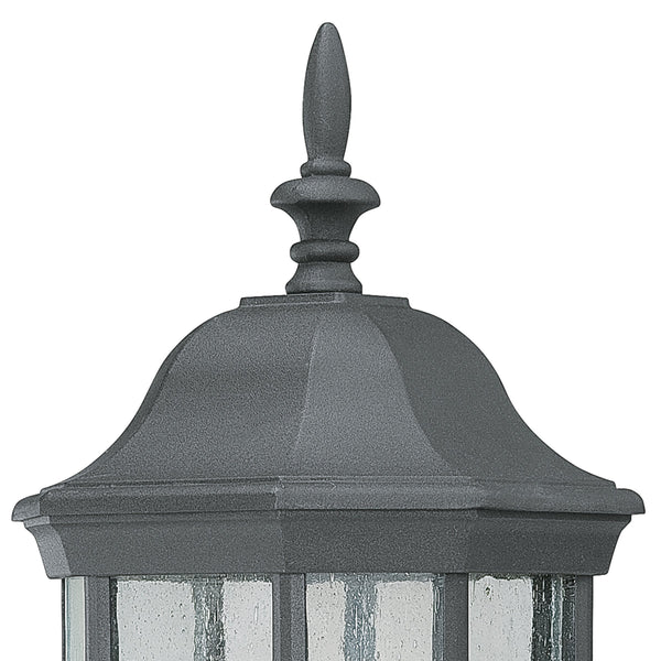 Thomas Lighting Hawthorne Matte Metal Outdoor Wall Sconce Traditional Lantern Glass Panel Porch Light Black 26 inches SL94517