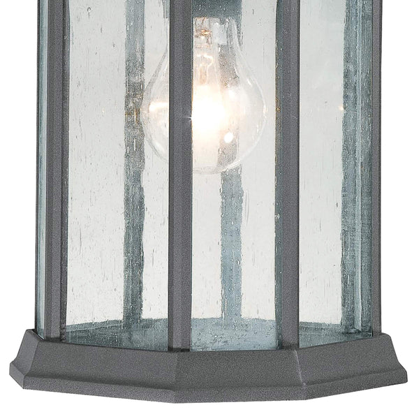 Thomas Lighting Hawthorne Matte Metal Outdoor Wall Sconce Traditional Lantern Glass Panel Porch Light Black 14 inches SL94527