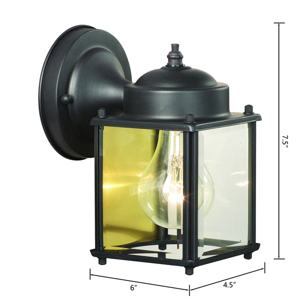 Thomas Lighting Tipton Outdoor Wall Sconce Matte Metal Box Frame Glass Panel Entryway Porch Light Bronze SL946963