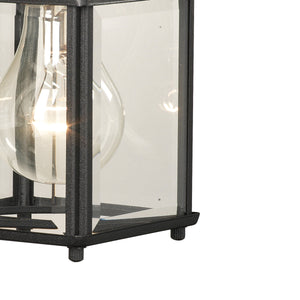 Thomas Lighting Tipton Outdoor Wall Sconce Matte Metal Box Frame Glass Panel Entryway Porch Light Black SL94697