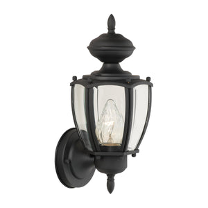 Thomas Lighting Park Avenue Outdoor Wall Sconce Beveled Glass Traditional Black Metal Porch Light SL94717