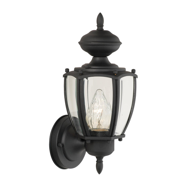 Thomas Lighting Park Avenue Outdoor Wall Sconce Beveled Glass Traditional Black Metal Porch Light SL94717