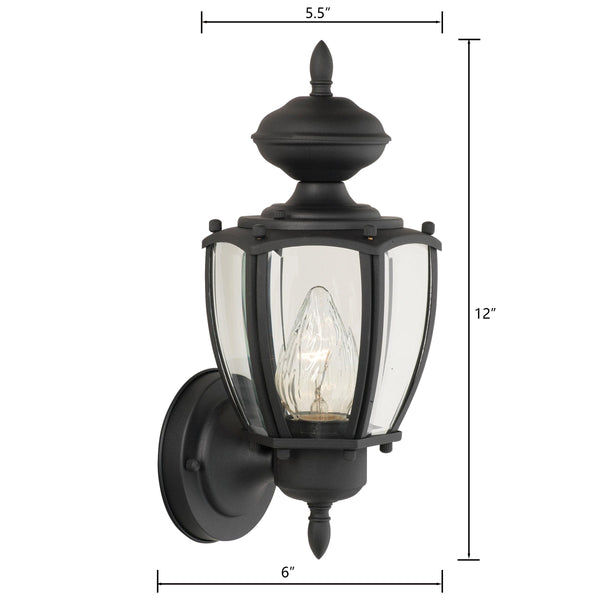 Thomas Lighting Park Avenue Outdoor Wall Sconce Beveled Glass Traditional Black Metal Porch Light SL94717