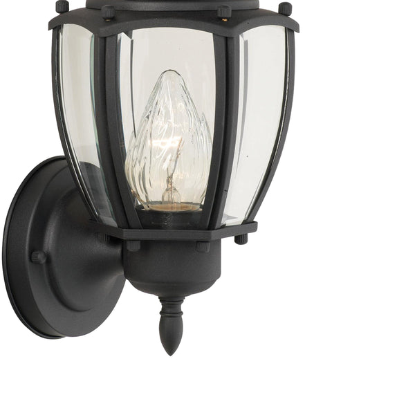 Thomas Lighting Park Avenue Outdoor Wall Sconce Beveled Glass Traditional Black Metal Porch Light SL94717