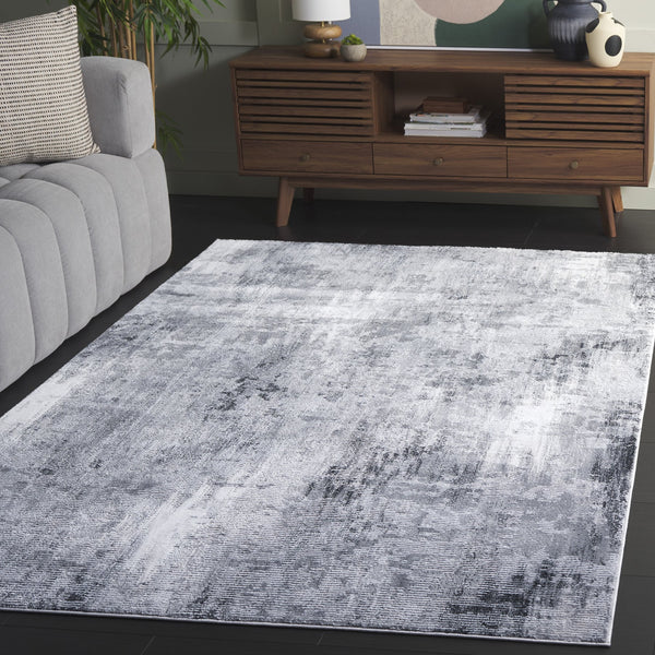Safavieh Slate Modern Grey & Ivory Area Rug — Power-Loomed Turkey, Low 1/2" Pile, Durable Soft Blend 9'-0" x 12'-0" SLA702F-9