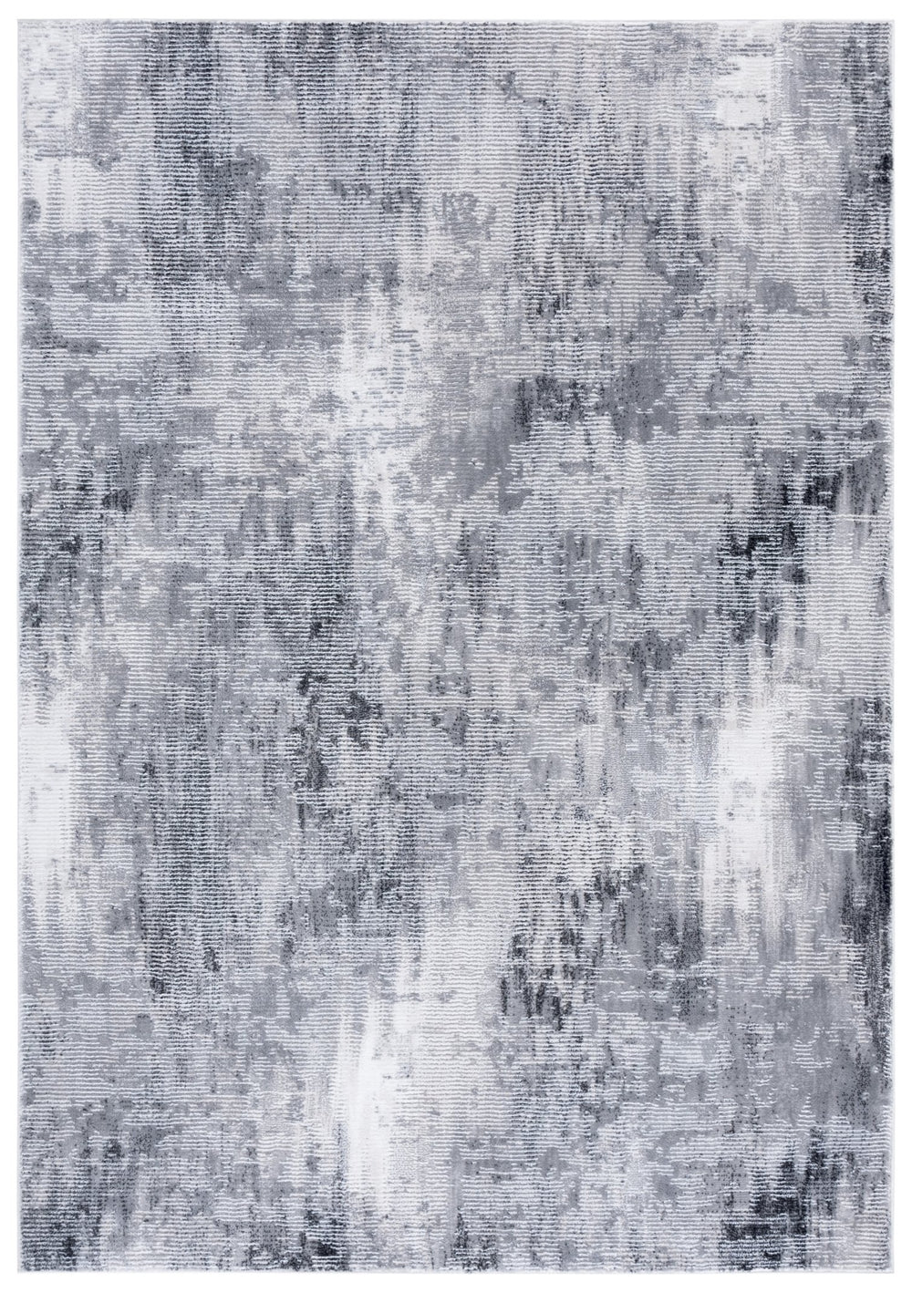 Safavieh Slate Modern Grey & Ivory Round Rug — Power-Loomed Turkish Design, Low-Pile Soft Durable Foundation 6'-7" x 6'-7" SLA702F-7R