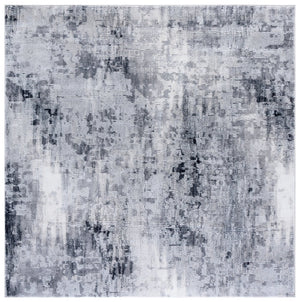 Safavieh Slate Modern Square Grey And Ivory Area Rug — Low-Profile 1/2" Pile, Durable Power‑Loomed Comfort 6'-7" x 6'-7" SLA702F-7SQ