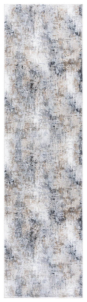 Safavieh Slate Modern Round Area Rug In Slate Grey And Brown Ivory Tones — Low-Profile, Durable, Soft Texture 6'-7" x 6'-7" SLA702G-7R