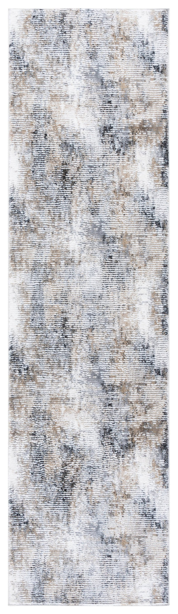 Safavieh Slate Modern Round Area Rug In Slate Grey And Brown Ivory Tones — Low-Profile, Durable, Soft Texture 6'-7" x 6'-7" SLA702G-7R