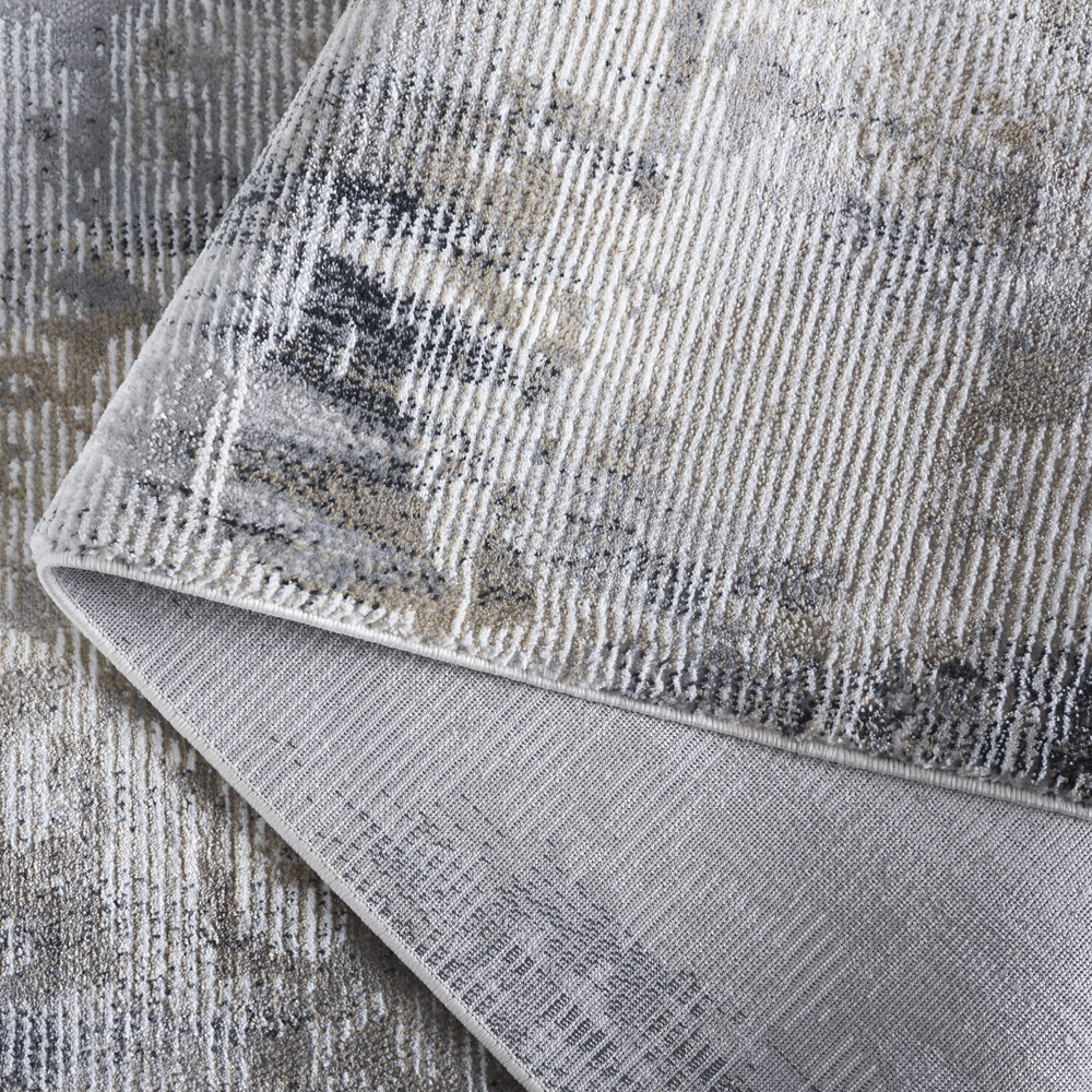 Safavieh Slate Contemporary Square Area Rug In Grey Brown Ivory — Low-Profile Pile, Power-Loomed Turkish-Inspired Design 6'-7" x 6'-7" SLA702G-7SQ