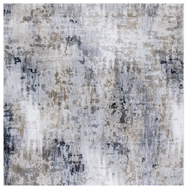 Safavieh Slate Runner Rug In Muted Grey And Brown Ivory — Low-Profile, Stain-Resistant Blend, Turkish-Made Quality 2'-0" x 8'-0" SLA702G-28