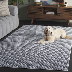 Safavieh Slate Modern Turkish Power-Loomed Area Rug In Grey Ivory-Black — Low-Profile, Durable, Stylish Centerpiece 6'-7" x 6'-7" SLA704G-7SQ