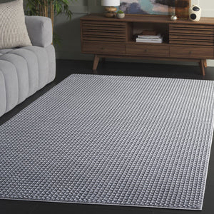 Safavieh Slate Modern Turkish Power-Loomed Area Rug In Grey Ivory-Black — Low-Profile, Durable, Stylish Centerpiece 6'-7" x 6'-7" SLA704G-7SQ