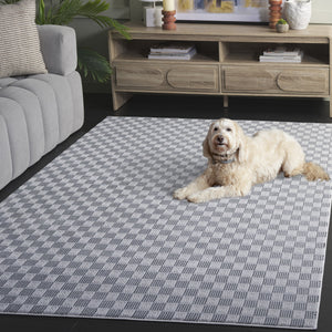Safavieh Slate Modern Grey And Ivory-Black Area Rug — Low Pile, Power-Loomed Comfort With Durable Softness 4'-0" x 6'-0" SLA706F-4