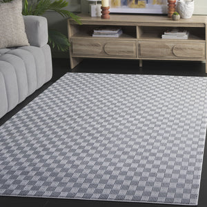 Safavieh Slate Modern Grey And Ivory-Black Area Rug — Low Pile, Power-Loomed Comfort With Durable Softness 4'-0" x 6'-0" SLA706F-4