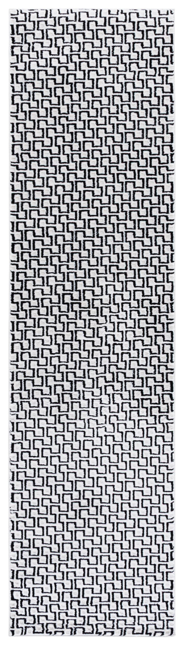 Safavieh Slate Contemporary Ivory And Black Turkish Power-Loomed Area Rug — Durable, Soft 0.5" Pile Elegance 5'-3" x 7'-6" SLA708A-5