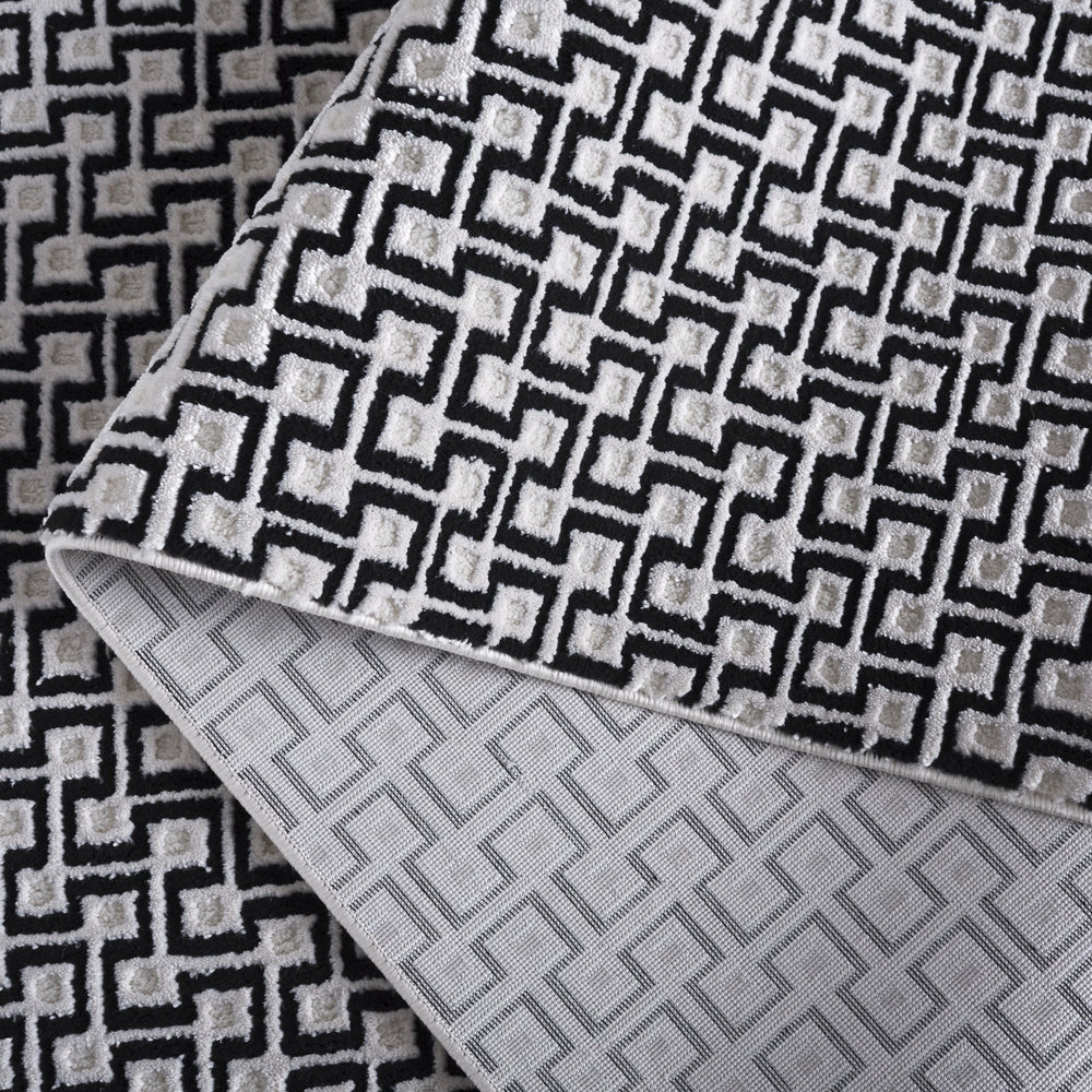 Safavieh Slate Ivory And Black Round Area Rug — Turkish-Inspired Low-Pile Power-Loomed Durability & Style 6'-7" x 6'-7" SLA708A-7R
