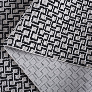 Safavieh Slate Contemporary Ivory And Black Runner Rug — Power-Loomed In Turkey, Durable Low-Profile Comfort 2'-0" x 8'-0" SLA708A-28