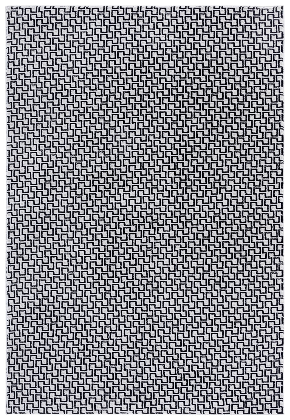 Safavieh Slate Contemporary Ivory And Black Turkish Power-Loomed Area Rug — Durable, Soft 0.5" Pile Elegance 5'-3" x 7'-6" SLA708A-5