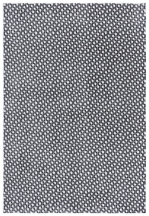 Safavieh Slate Contemporary Ivory And Black Turkish Power-Loomed Area Rug — Durable, Soft 0.5" Pile Elegance 5'-3" x 7'-6" SLA708A-5