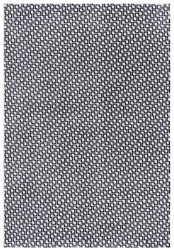 Safavieh Slate Contemporary Ivory And Black Turkish Power-Loomed Area Rug — Durable, Soft 0.5" Pile Elegance 5'-3" x 7'-6" SLA708A-5