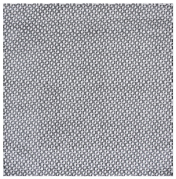 Safavieh Slate Contemporary Ivory And Black Turkish Power-Loomed Area Rug — Durable, Soft 0.5" Pile Elegance 5'-3" x 7'-6" SLA708A-5