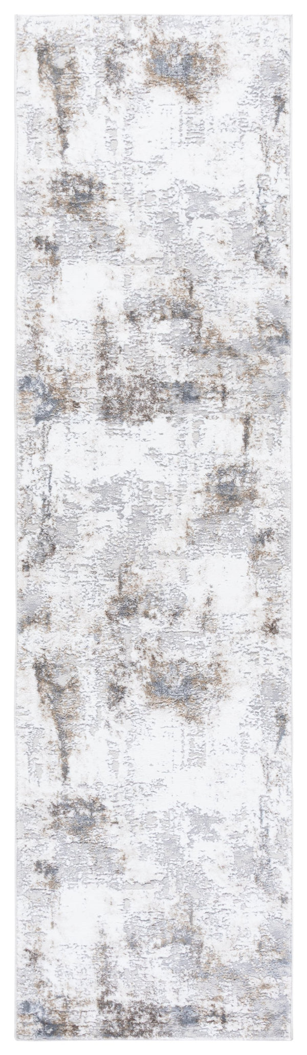 Safavieh Slate Modern Grey & Ivory Brown Runner Rug — Low-Profile Half-Inch Pile, Durable Turkish Power-Loomed Quality 2'-0" x 8'-0" SLA710F-28
