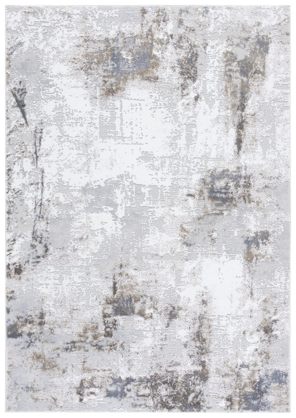 Safavieh Slate Contemporary Grey Ivory-Brown Area Rug — Low-Profile, Durable Power-Loomed Turkish Construction 5'-3" x 7'-6" SLA710F-5