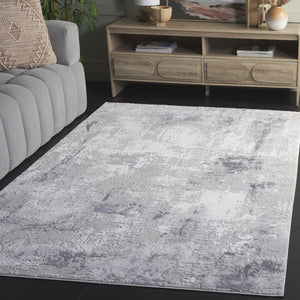 Safavieh Slate Contemporary Grey And Ivory Area Rug — Low-Profile, Durable Turkish Power-Loomed Weave For Style And Comfort 5'-3" x 7'-6" SLA710G-5