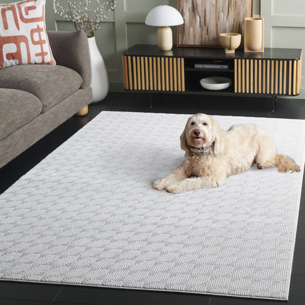 Safavieh Slate Chic Square Beige And Ivory Area Rug — Low-Profile Turkish Power-Loomed Design For Modern Homes 6'-7" x 6'-7" SLA714B-7SQ