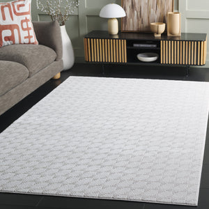 Safavieh Slate Chic Square Beige And Ivory Area Rug — Low-Profile Turkish Power-Loomed Design For Modern Homes 6'-7" x 6'-7" SLA714B-7SQ