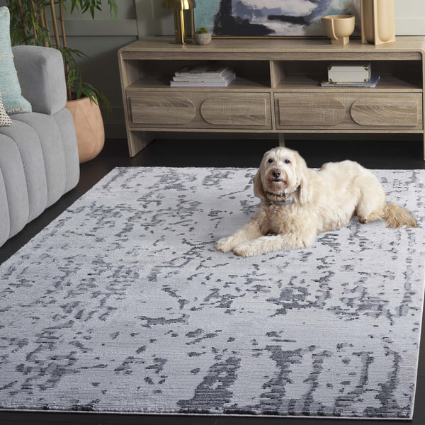 Safavieh Slate Contemporary Turkish Area Rug In Slate And Dark Grey — Low-Profile, Durable, Easy-Clean Design 5'-3" x 7'-6" SLA718F-5