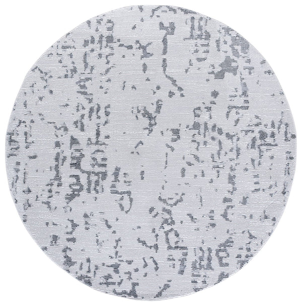 Safavieh Slate Round Grey Area Rug — Power‑Loomed Turkish Construction, Low 1/2" Pile, Durable Soft Blend, Contemporary Design 6'-7" x 6'-7" SLA718F-7R