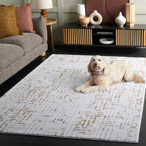 Safavieh Slate Contemporary Round Area Rug In Ivory & Taupe — Low-Profile, Durable Power-Loomed Design 6'-7" x 6'-7" SLA719E-7R
