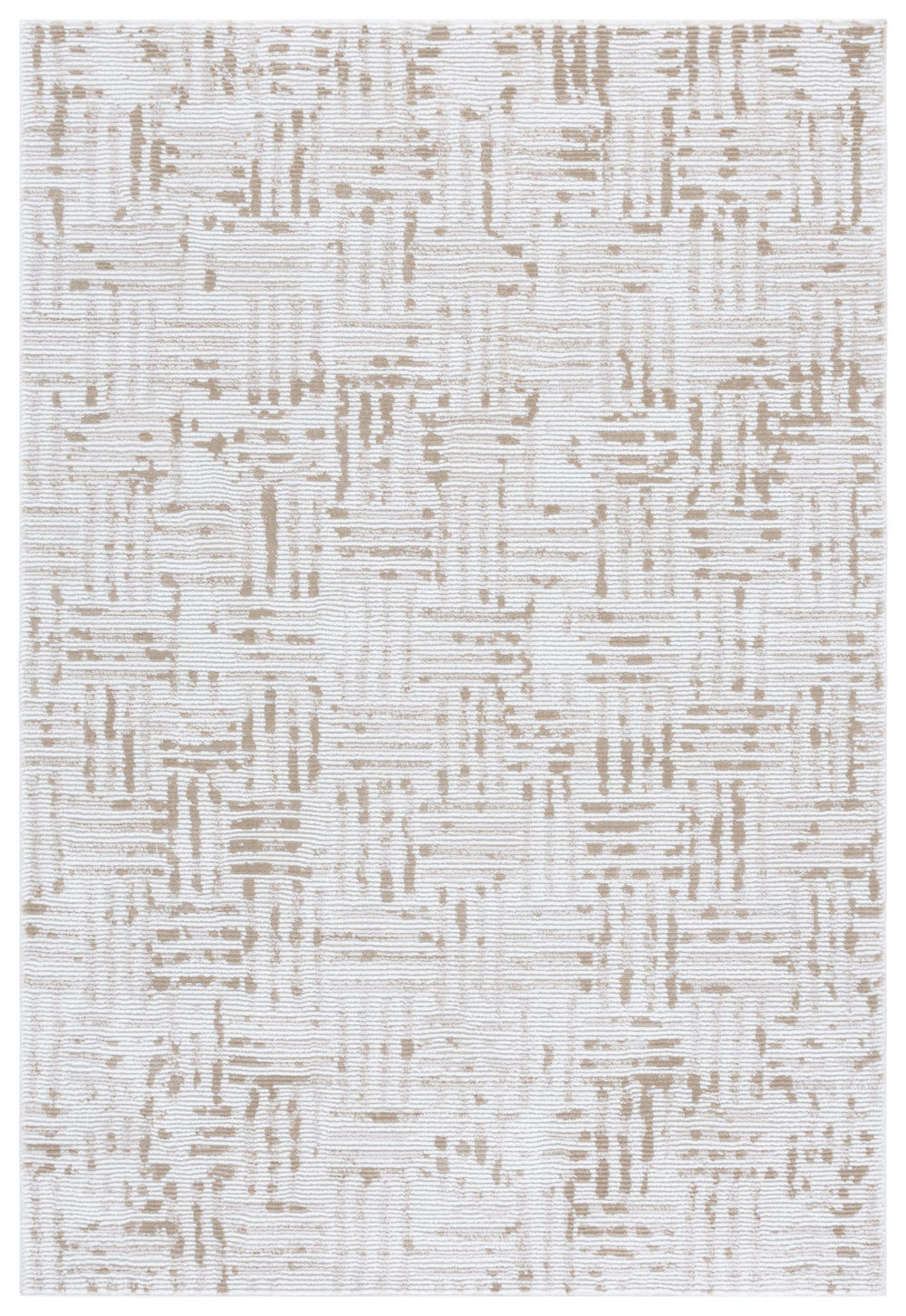 Safavieh Slate Contemporary Ivory And Taupe Area Rug — Power-Loomed Low-Profile 8X10 Turkish Blend For Living Rooms 9'-0" x 12'-0" SLA719E-9