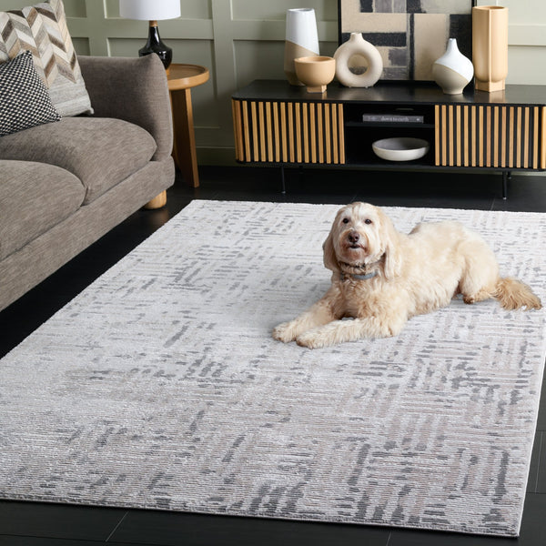 Safavieh Slate Modern Light Grey Area Rug — Low-Pile Power-Loomed Turkish Rug, Durable Soft-Neutral Design 8'-0" x 10'-0" SLA719F-8