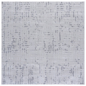 Safavieh Slate Contemporary Light Grey Area Rug — Low-Profile, Power-Loomed Turkish Construction, Stain-Resistant & Durable 6'-7" x 6'-7" SLA719F-7SQ
