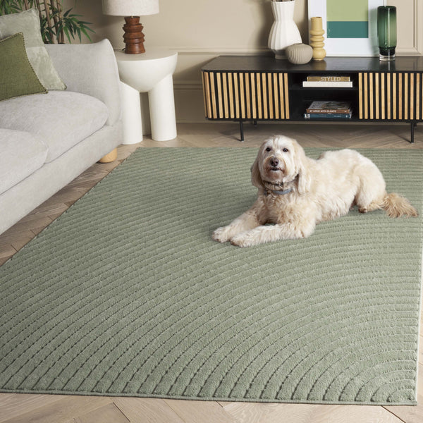 Safavieh Selena Low-Profile Green Area Rug — Durable Power-Loomed Polypropylene With Sisal Accents, Easy Care 8'-0" x 8'-0" SLE664Y-8SQ
